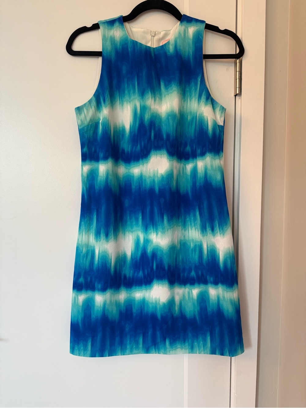 Love Ady Blue & White Tie Dye Midi Shift Dress Size Medium Resort Style 💙🩵💚